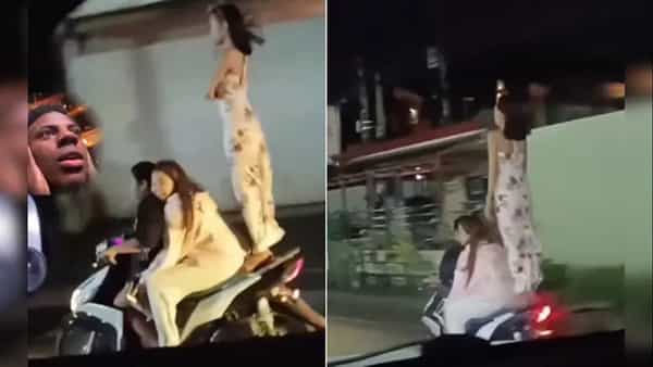స్కూటీపై నిలబడి, నడిరోడ్డులో షాకింగ్ స్టంట్ చేసిన అమ్మాయి.. షాకింగ్ వీడియో వైరల్!
