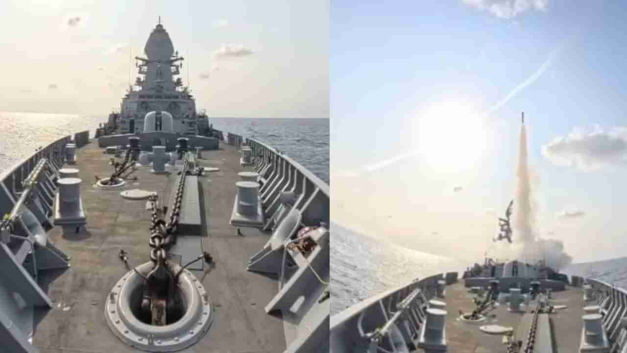 ఉద్రిక్తతల వేళ భారత నేవీ సాహసం.. అరేబియా సముద్రంలో INS సూరత్ క్షిపణి పరీక్ష విజయవంతం