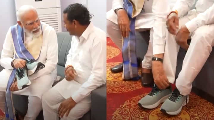 Video: 14 ఏళ్లు చెప్పులు వేసుకోని వ్యక్తికి స్వయంగా బూట్లు తొడిగిన ప్రధాని మోదీ! ఎందుకంటే..? Video: 14 ఏళ్లు చెప్పులు వేసుకోని వ్యక్తికి స్వయంగా బూట్లు తొడిగిన ప్రధాని మోదీ! ఎందుకంటే..?