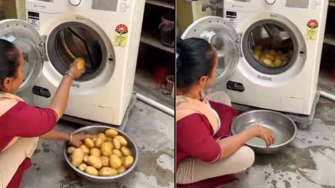 వార్నీ..ఈ అక్క తెలివికి దండం పెట్టాల్రా సామీ.. ఆలుగడ్డలు పొట్టు తీయాలంటే ఇంత చేయాలా..?