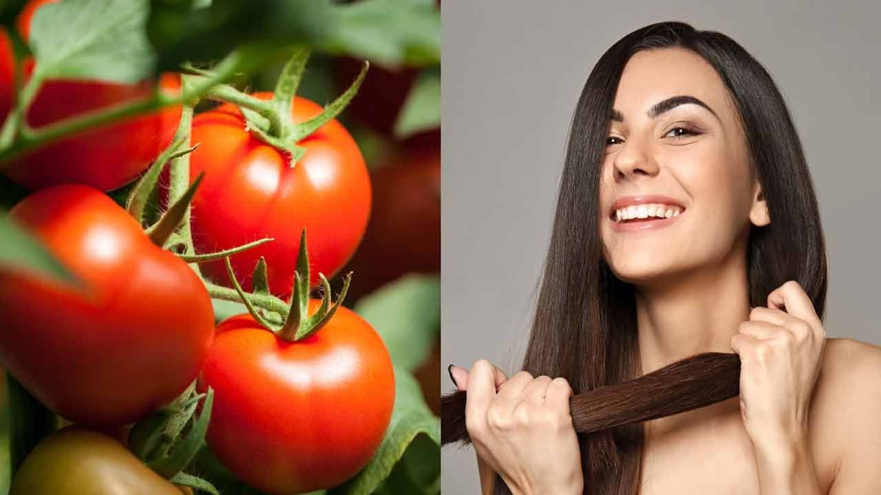 టమాటా రసంలో విటమిన్ సి పుష్కలంగా ఉంటుంది. ఇది కొల్లాజెన్ ఉత్పత్తిని పెంచుతుంది. జుట్టు పెరుగుదలకు అత్యవసరమైన ప్రోటీన్ కొలాజెన్ ను అందిస్తుంది. టమాటాలో లైకోపీన్ ఫ్రీ రాడికల్స్ వల్ల కలిగే నష్టాన్ని అడ్డుకుంటుంది. ఇది శక్తివంతమైన యాంటీ ఆక్సిడెంట్ గా పనిచేస్తుంది.