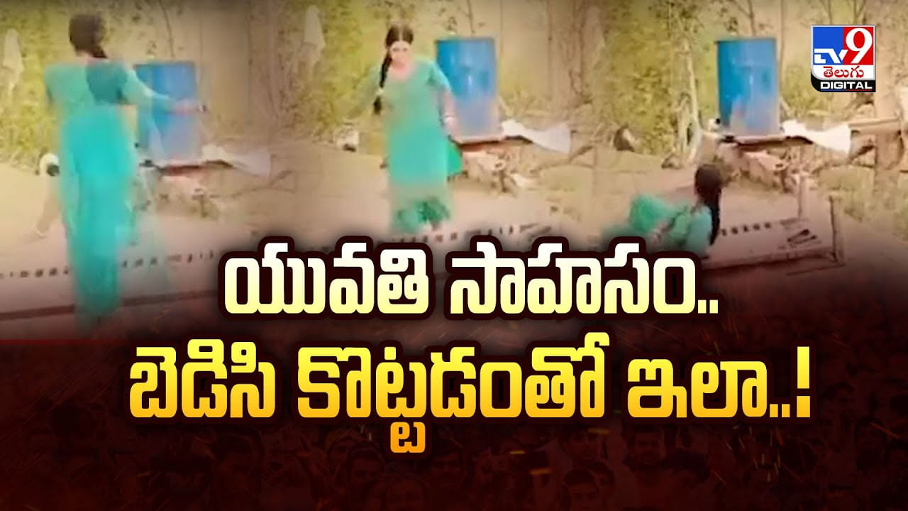 యువతి సాహసం.. బెడిసి కొట్టడంతో ఇలా..!వీడియో