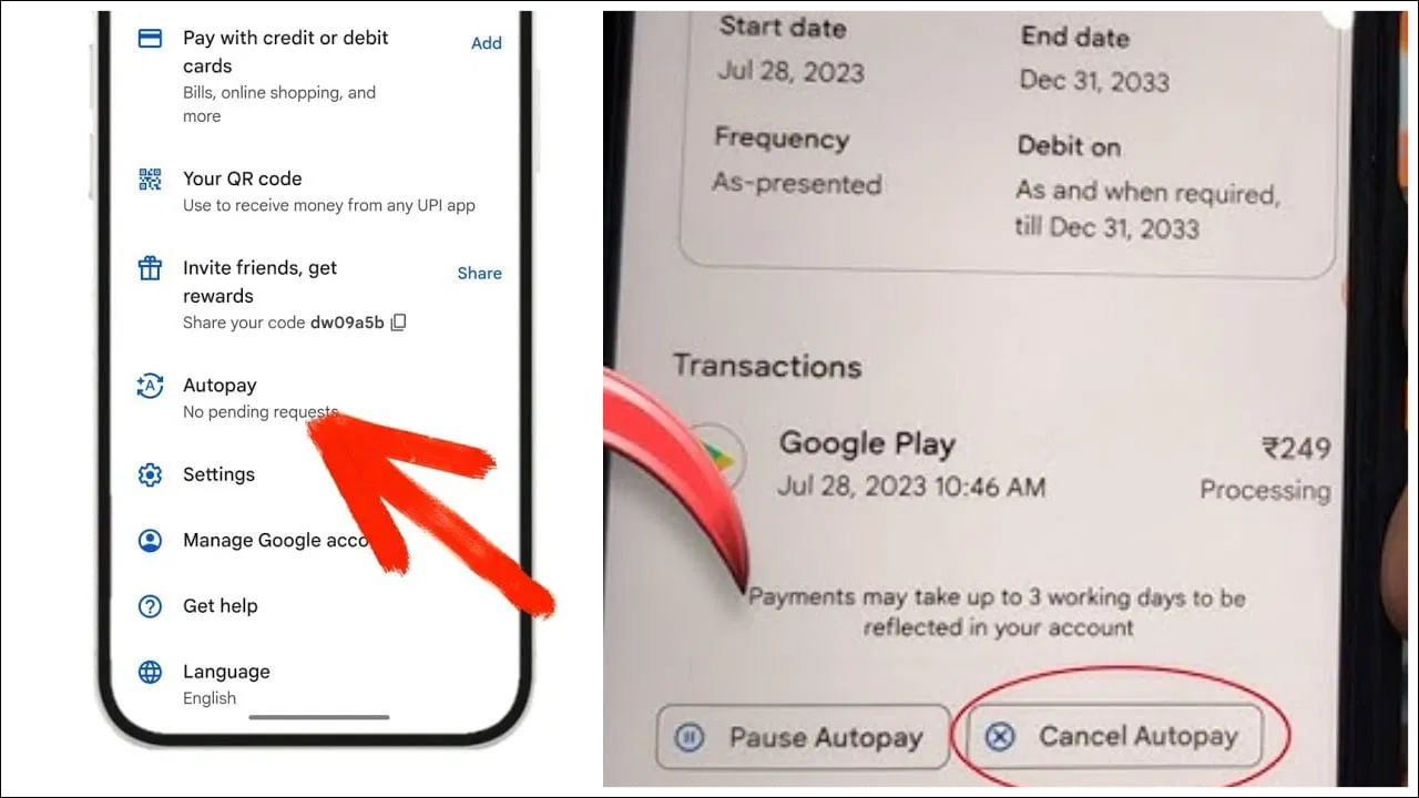 మీరు సబ్‌స్క్రిప్షన్‌ను ఆపాలనుకుంటే లేదా మాన్యువల్‌గా చెల్లించాలనుకుంటే మీరు దాని కోసం లైవ్ ఆటో పే ఫీచర్‌ను కూడా ఆఫ్ చేయవచ్చు. దీని కోసం మీరు లైవ్ విభాగానికి వెళ్లి ఆ సబ్‌స్క్రిప్షన్‌కి వెళ్లి రద్దు ఎంపికను ఎంచుకోవాలి.