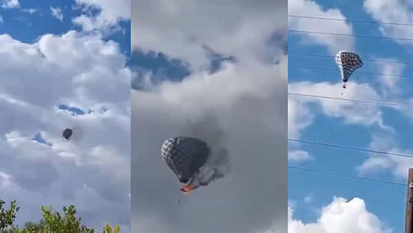 Viral Video: ఆకాశంలోకి ఎగిరిన బెలూన్లో అగ్నిప్రమాదం... ఇద్దరి ప్రాణాలు కాపాడిన వ్యక్తి చివరికి...