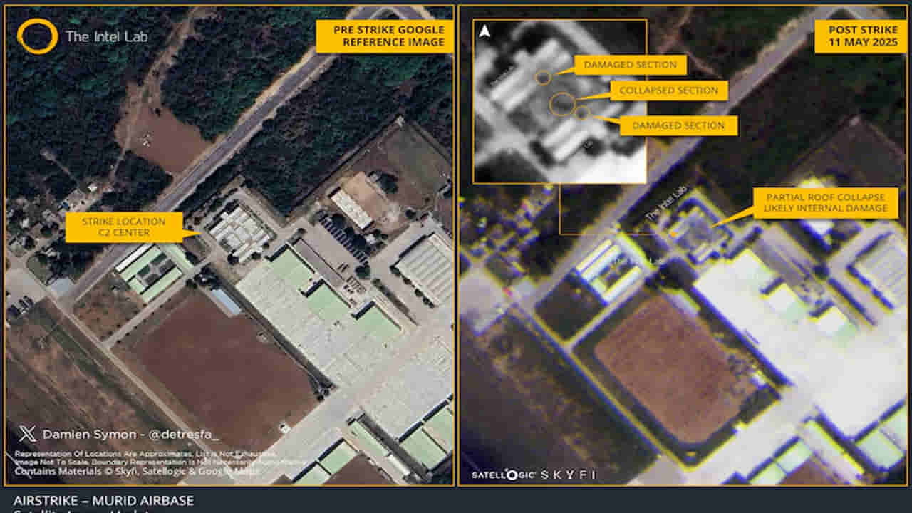 Operation Sindoor: భారత్ దాడిలో ధ్వంసమైన మురిద్ వైమానిక స్థావరం.. తాజా శాటిలైట్ చిత్రాల్లో స్పష్టమైన విధ్వంసం!