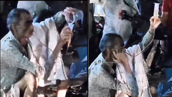 Viral Video: మద్యం ఇట్ల ముక్కు నుంచి కూడా తాగొచ్చా?.. చుక్క మిగుల్చకుండా మొత్తం తాగేశాడుగా..