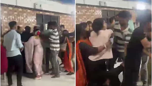 Viral Video: సినిమాటిక్ స్టైల్లో వివాహ విందును అడ్డుకున్న మహిళ... వివాహ విందులో రచ్చ రంబోలా