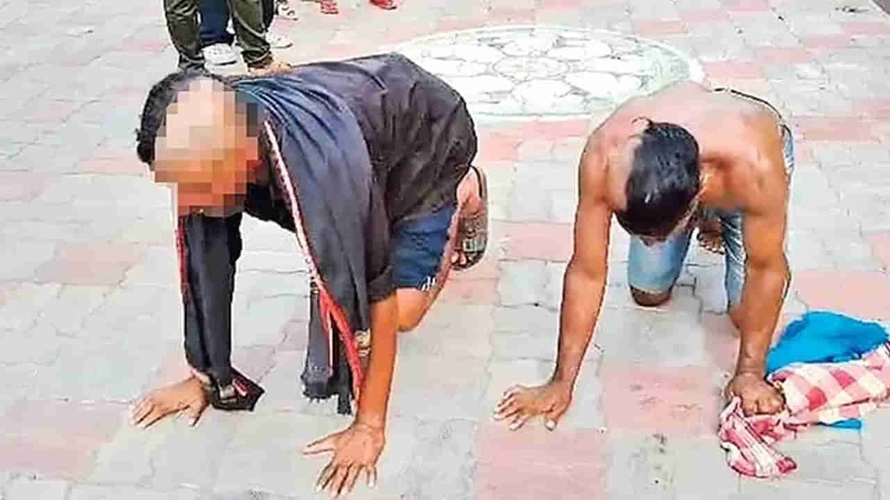 అమానుషం.. ఆవుల స్మగ్లింగ్‌ పేరుతో అరగుండ్లు కొట్టించి, మురుగు నీరు తాగించారు