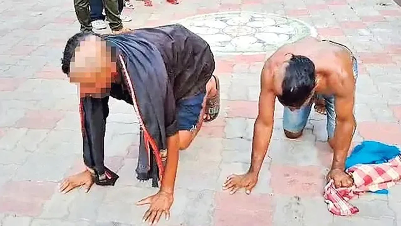 అమానుషం.. ఆవుల స్మగ్లింగ్‌ పేరుతో అరగుండ్లు కొట్టించి, మురుగు నీరు తాగించారు