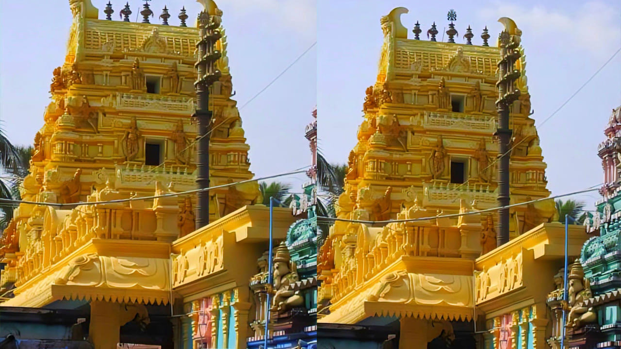 
రెండవ కథ ప్రకారం ఇక్కడ స్వర్ణ గణపతి మహాయజ్ఞం జరుగుతున్న సమయంలో వినాయకుడు ప్రత్యక్షమై అక్కడి వారిని అనుగ్రహించాడని అంటారు. ఈ విషయాన్నీ  14 వ శతాబ్దంలో శంకరభట్టు వ్రాసిన శ్రీపాద శ్రీవల్లభ చరిత్రలో పేర్కొన్నారు. ఇలా ప్రత్యక్షం అయినప్పుడు వినాయకుడిని చూసిన ముగ్గురు వ్యక్తులు హేళన చేయగా.. ఆ ముగ్గురు మూర్ఖులను వినాయకుడు శపించాడనీ తరువత కాలంలో వారే మూగ, చెవిటి, గుడ్డివారిగా జన్మించి కాణిపాకం వినాయకుడి ఆవిర్భావాన్ని గుర్తించారని స్థలపురాణం వివరిస్తుంది. 
