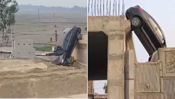 Viral Video: గూగుల్ మ్యాప్స్ ఎఫెక్ట్.. నిర్మాణంలో ఫ్లైఓవర్ పై నుంచి దూసుకెళ్లిన కారు.. కట్ చేస్తే..