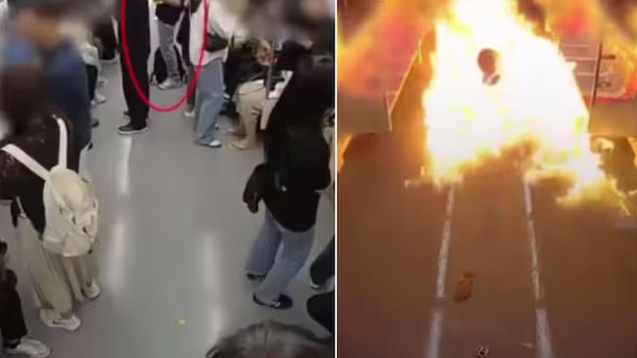 Metro Rail : వీడెవడండీ బాబు.. పెళ్లాం మీద కోపంతో మెట్రో రైలులో పెట్రోల్ పోసి నిప్పంటించాడు.. వీడియో వైరల్