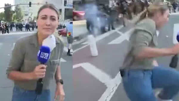 Viral Video: లైవ్ కవరేజ్ ఇస్తున్న జర్నలిస్టుపై పోలీసుల కాల్పులు... లాస్ ఏంజిల్స్ నిరసనల్లో జరిగిన ఘటన వైరల్