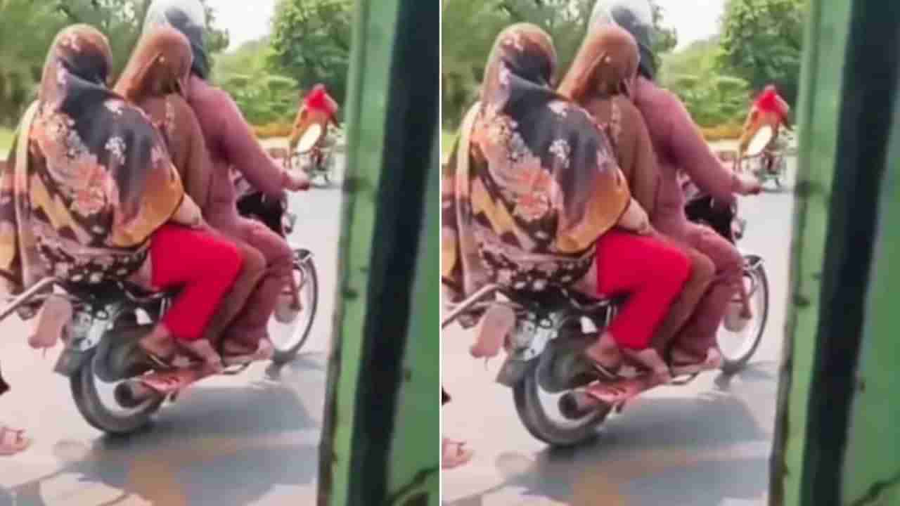 Viral Video: ఈ వ్యక్తిని చూడండి.. 10 మందిని ఎక్కించుకొని ఎలా బైక్ నడుపుతున్నాడో..!