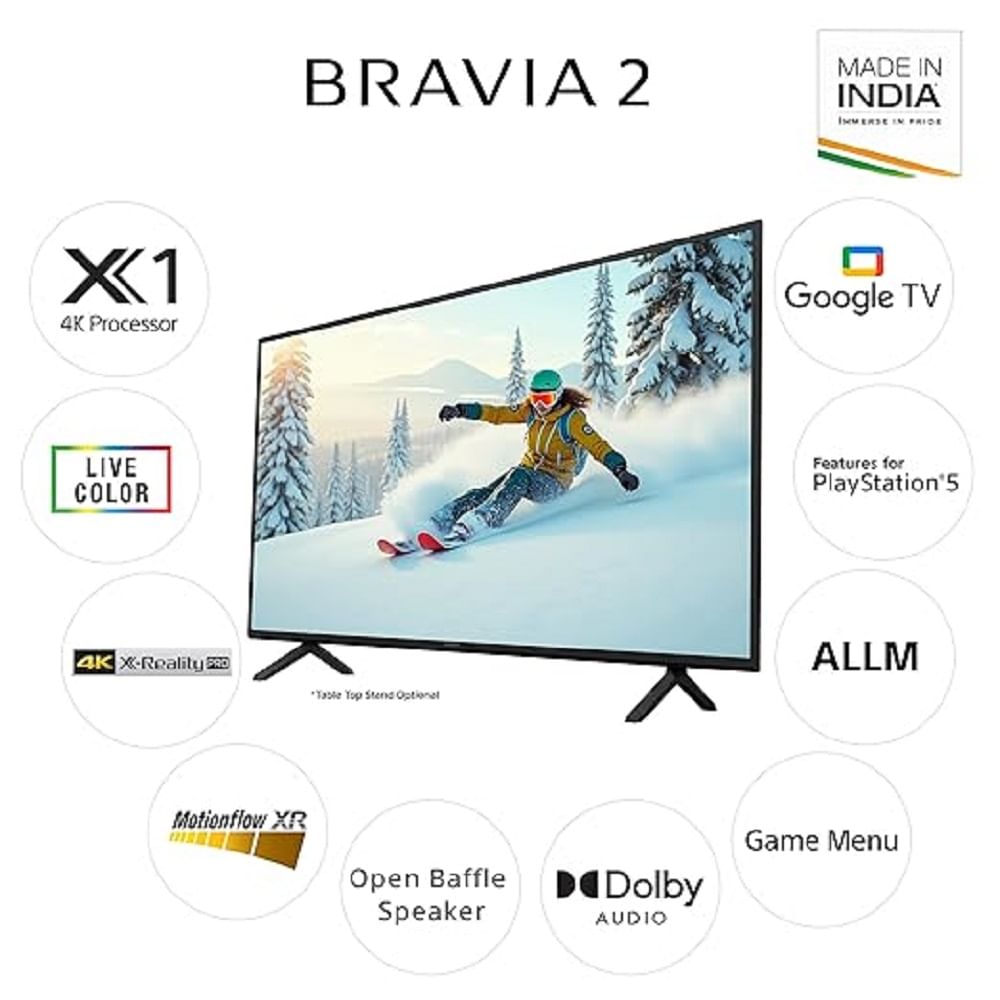 సోనీ బ్రావియా 2 సిరీస్ టీవీలకు మన దేశంలో ప్రజలందరి ఆదరణ లభించింది. ఆ సిరీస్ లో విడుదలైన సోనీ 65 అంగుళాల 4కే అల్ట్రా హెచ్ డీ స్మార్ట్ ఎల్ఈడీ టీవీ అనేక ప్రత్యేకతలతో అందుబాటులోకి వచ్చింది. విశాలమైన గదులకు చక్కగా సరిపోతుంది. ఎక్స్1 4కే ప్రాసెసర్, హెచ్ డీఆర్ 10, లైవ్ కలర్ టెక్నాలజీ, గేమ్ మెనూ తదితర ప్రత్యేకతలు ఉన్నాయి. అన్ని రకాల స్ట్రీమింగ్ యాప్ లు, గేమ్ లకు మద్దతు ఇస్తుంది. అమెజాన్ లో ఈ టీవీని రూ.74,490కు కొనుగోలు చేసుకోవచ్చు.