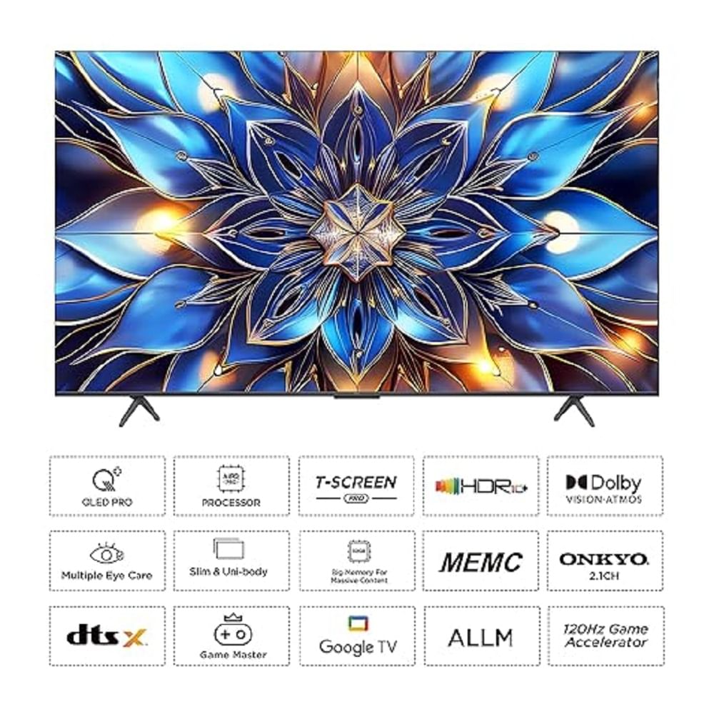 టీసీఎల్ నుంచి విడుదలైన 55 అంగుళాల 4కే క్యూలెడ్ గూగుల్ టీవీ లేటెస్టు ఫీచర్లతో ఆకట్టకుంటోంది. డీప్ లెర్నింగ్ ఏఐతో కూడిన ఏఐపీక్యూ ప్రో ప్రాసెసర్ తో హెచ్ డీఆర్10 ప్లస్, డాల్బీ విజన్, డాల్బీ అట్మోస్ కంటెంట్ లో ప్రతి సన్నివేశం అత్యంత స్పష్టంగా కనిపిస్తుంది. క్యూలెడ్ డిస్ ప్లే కారణంగా విజువల్స్ చాలా బాగుంటుంది. హ్యాండ్స్ ఫ్రీ వాయిస్ కంట్రోల్, సొగసైన యూని బాడీ డిజైన్, హెచ్ డీఎంఐ, యూెఎస్బీ పోర్టులు, 178 డిగ్రీల వీక్షణ కోణం అదనపు ప్రత్యేకతలు. అమెజాన్ లో రూ.39,990కి ఈ టీవీ అందుబాటులో ఉంది.