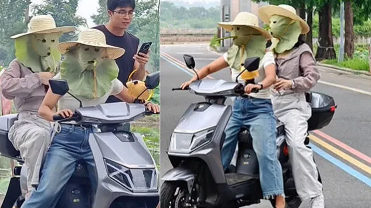 Watch: వార్నీ ఇదేం పిచ్చిరా సామీ..! ముఖానికి తామర ఆకు మాస్క్లట..ఎందుకంటే..