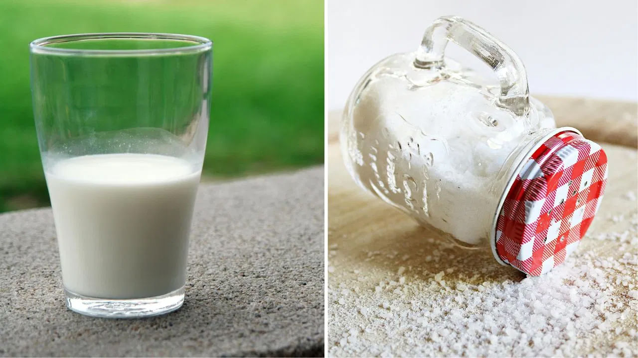 పాలు- ఉప్పు అనేవి విరుద్ధమైన ఆహారంలో మొదటిగా వినిపించే పేర్లు. పాలు చల్ల దనం కలిపి.. తీపిగా ఉంటాయి, ఉప్పు వేడినిచ్చే స్వభావంతో ఘాటుగా ఉంటుంది. కనుక పాలను, ఉప్పుని కలిపి తినకూడదు. వీటి  కలయిక రక్త శుద్ధిపై మాత్రమే కాదు చర్మంపై చెడు ప్రభావాన్ని చూపుతుంది. ఇది అలెర్జీలు, చర్మ వ్యాధులు (దిమ్మలు), జీర్ణ రుగ్మతలు వంటి సమస్యల బారిన పడే అవకాశం ఉంది. 
