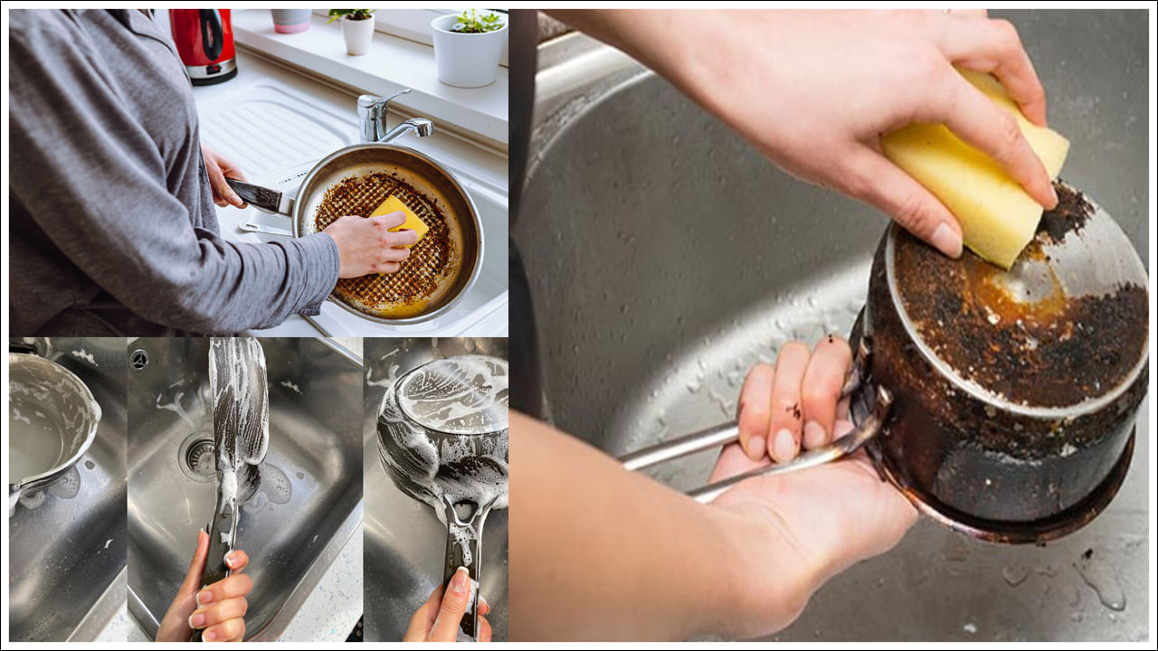 Cleaning Tips: ఈ రోజుల్లో ప్రతి ఇంట్లో ప్రతిరోజూ వేయించిన ఆహారాన్ని వండుకునే అలవాటు చాలా పెరిగిపోయింది. దీని కారణంగా నూనె మరకలు పాన్ మీద పెరిగిపోతాయి. అటువంటి పరిస్థితిలో పాన్ శుభ్రం చేసేటప్పుడు ప్రజలు దానిని చాలా రుద్దుతారు. మరకలను పోగొట్టేందుకు రకరకాల ప్రయత్నాలు చేస్తారు. కానీ ఎంతటికి తొలగిపోవు. దీని కోసం మార్కెట్లో వివిధ రకాల రసాయనాలు, సబ్బులు కూడా అందుబాటులో ఉన్నాయి. కానీ ఇది కూడా మరకలను తొలగించవు. ఇలాంటి జిడ్డు మరకాలను పోగొట్టే సహజమైన పద్దతుల గురించి తెలుసుకుందాం.