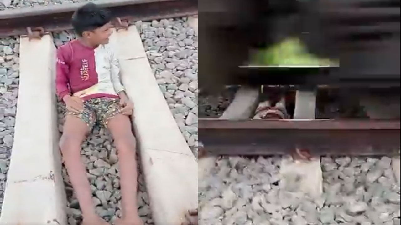Viral Video: కొంచెం ఎటమటమైనా కొన ఊపిరి కూడా మిగలదు జాగ్రత్తా... రైలు పట్టాల మీ పడుకుని బాలుడు రీల్స్