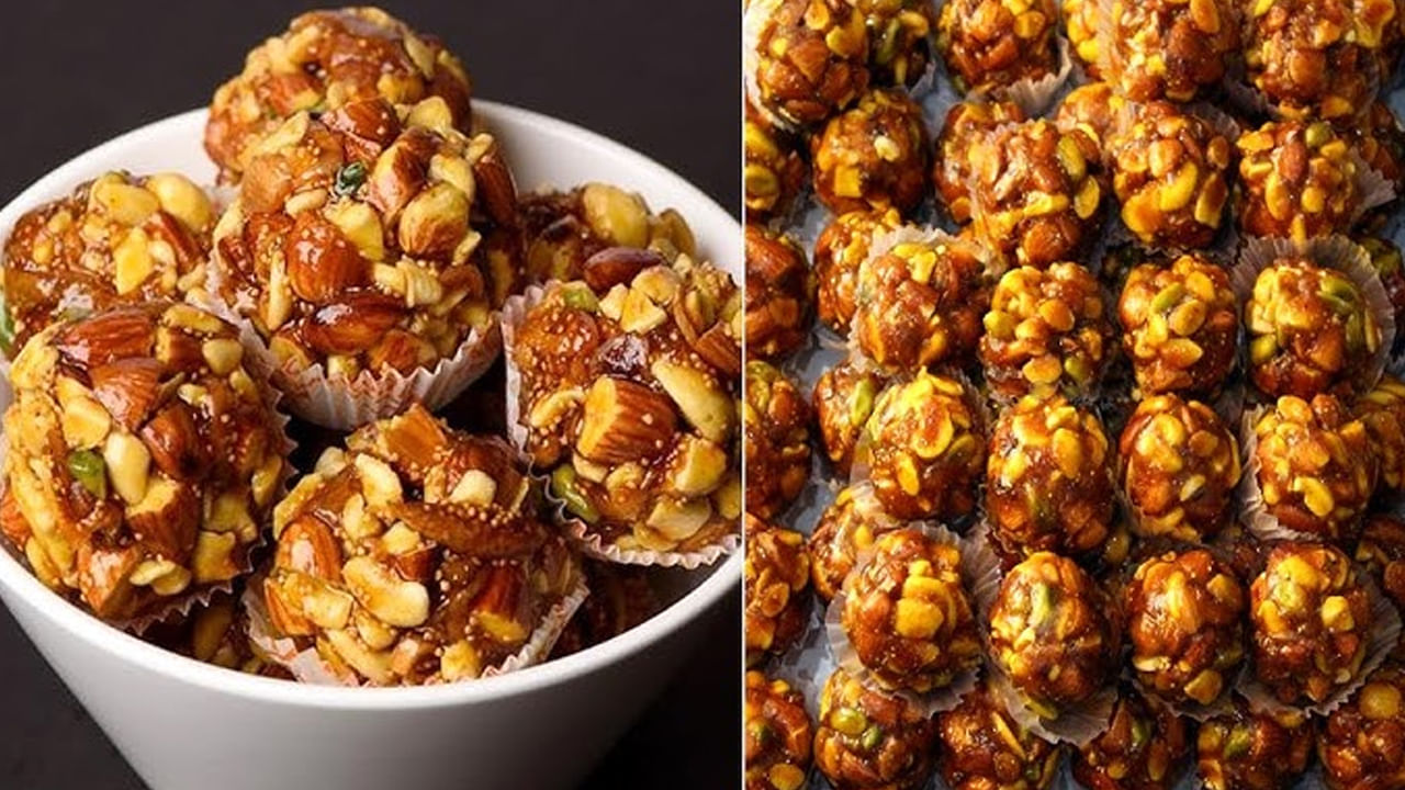 ఖర్జూర పేస్ట్, డ్రైఫ్రూట్స్ అన్నీ కలిసేలా చూసుకోవాలి. తర్వాత వీటిలోకి యాలకుల పొడి, పుచ్చకాయ విత్తనాలు వేసుకోవాలి. రెండు నిమిషాల తర్వాత గ్యాస్ ఆఫ్ చేసి, ఈ డ్రైఫ్రూట్ లడ్డూ మిశ్రమం చల్లబడేలా చూడాలి. అది కాస్త గోరు వెచ్చగా ఉన్న సమయంలో చిన్న చిన్నగా లడ్డూలు చేసుకోవాలి అంతే, వేడి వేడి డ్రైఫ్రూట్ లడ్డూ రెడీ.