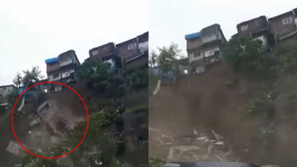 Rains Effect Video: పేకమేడలా కూలిపోయిన ఇళ్లు... ముంబయిలో భారీ వర్షాల ఎఫెక్ట్