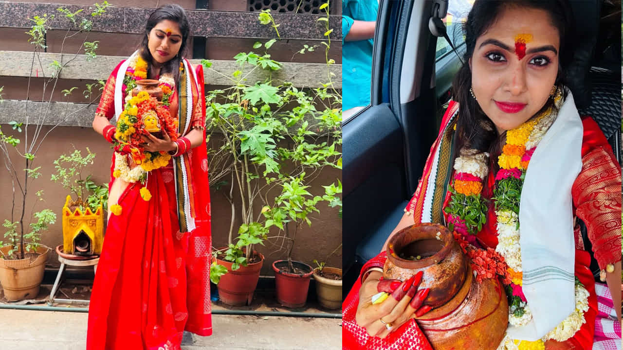 ప్రస్తుతం టీవీషోస్, సినిమాలతో బిజీగా ఉంటోన్న సత్యశ్రీ బోనాల ఉత్సవాల్లో పాల్గొంది. ఇందులో మహంకాళి అమ్మవారికి బోనం సమర్పించింది.