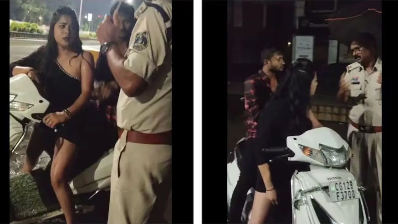 Watch: మద్యం మత్తులో యువతి హల్‌చల్.. పోలీసులకే ముచ్చెమటలు పట్టించిందిగా..
