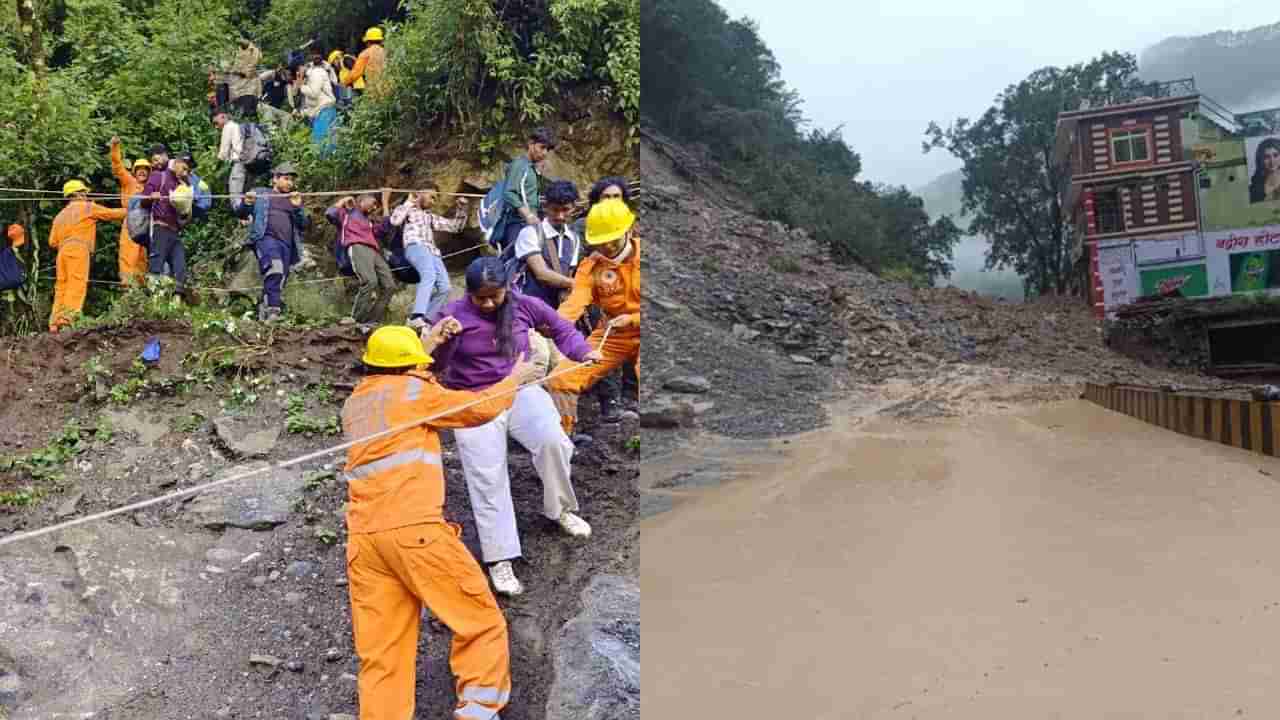 ఉత్తరాఖండ్‌లో వరద ఉద్ధృతి.. విరిగిపడ్డ కొండచరియలు.. 40మంది కేదార్‌నాథ్‌ యాత్రికులను రక్షించిన SDRF