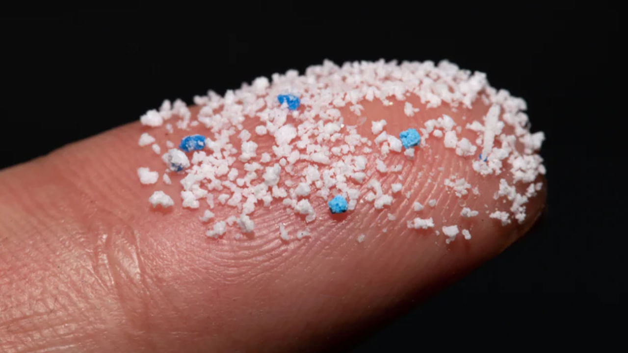 Microplastics On Finger