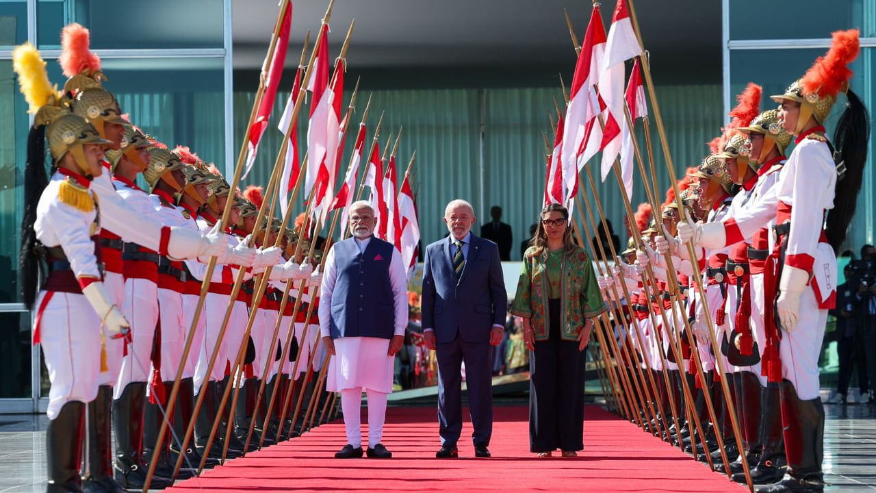 PM Modi: బ్రెజిల్‌లో ప్రధాని మోదీ పర్యటన.. 144 గుర్రాలతో అపూర్వ స్వాగతం..