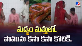 మద్యం మత్తులో.. పామును కసా కసా కొరికి .. మద్యం మత్తులో.. పామును కసా కసా కొరికి ..