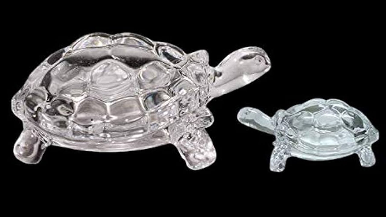  తాబేలును నైరుతి దిశలో ఉంచాలి. ఈ గాజు తాబేలు ఇంట్లో సానుకూల శక్తిని వ్యాపింపజేస్తుంది. ఇది ఆనందం, శాంతి మరియు శ్రేయస్సు వెల్లివిరుస్తుందని వాస్తు జ్యోతిశాస్త్ర నిపుణులు చెబుతున్నారు. గాజు తాబేలును నీటిలో ఉంచడం వల్ల సంపదను ఆకర్షిస్తుందని అంటున్నారు. 