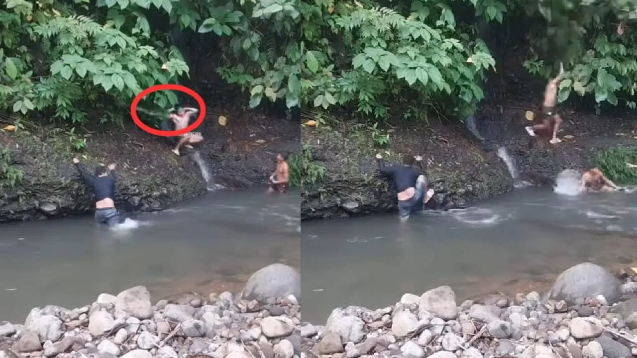 Viral Video: ఈత కొడుతూ ఎంజాయ్ చేస్తున్న యువకులు.. ఒక్కసారిగా దూసుకొచ్చిన ఊహించని అతిథి