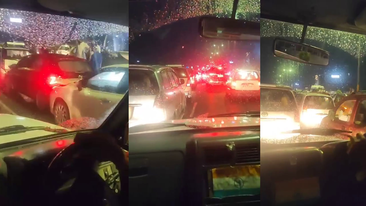 Watch: పీవీ నరసింహారావు ఫ్లైఓవర్‌పై వరుసగా ఢీకొన్న కార్లు.. భారీగా ట్రాఫిక్ జామ్