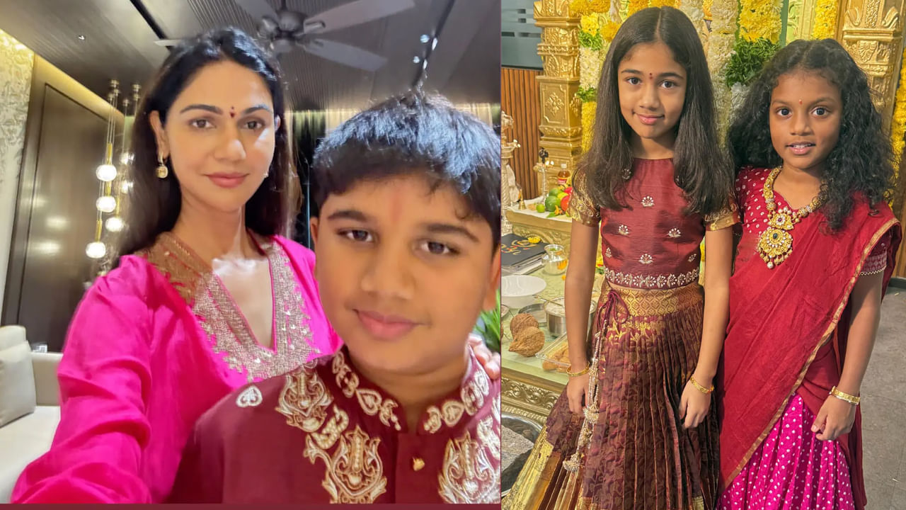 టాలీవుడ్ ఐకాన్ స్టార్ అల్లు అర్జున ఇంట్లోను గణేశ్ చతుర్థి వేడుకలు ఘనంగా జరిగాయి. ఈ సందర్భంగా భార్య స్నేహలతా రెడ్డి, కుమారుడు అయాన్, కూతురు అర్హ సంప్రదాయ దుస్తులు ధరించి ముస్తాబయ్యారు.