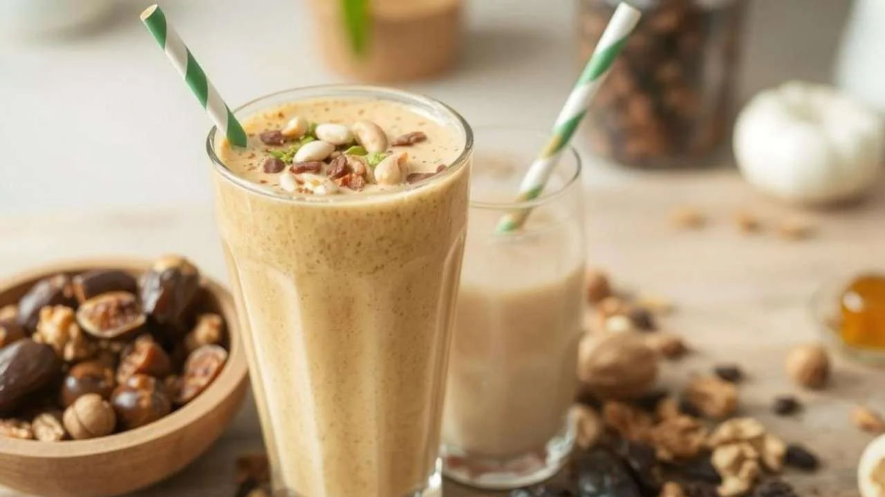 Dry Fruit Milk Shake On Table