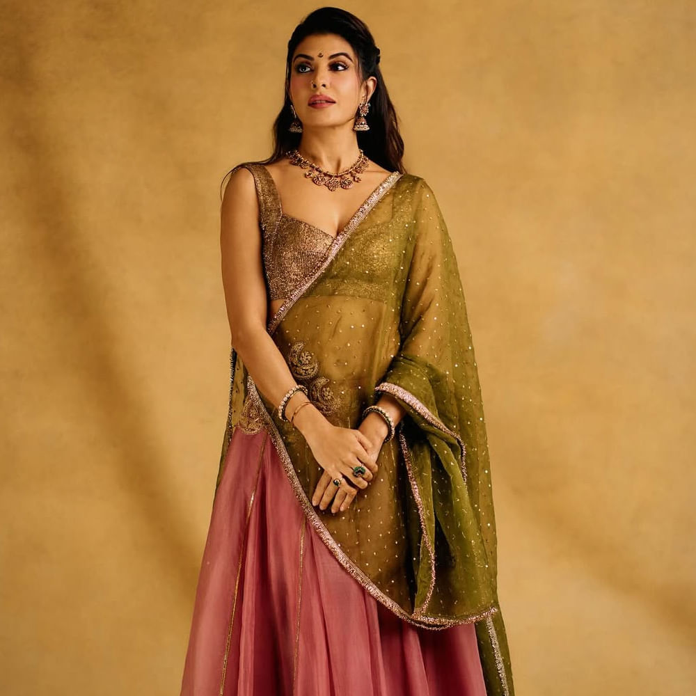 నుదుటిపై ఉన్న చిన్న బిండి ఆమె లుక్ మరింత అందంగా మార్చేసింది. జాక్వెలిన్ తండ్రి శ్రీలంకకు చెందినవారు. తల్లి మలేషియా. చిన్నప్పటి నుంచే విభిన్న సంస్కృతి, సంప్రదాయల మధ్య పెరిగింది.