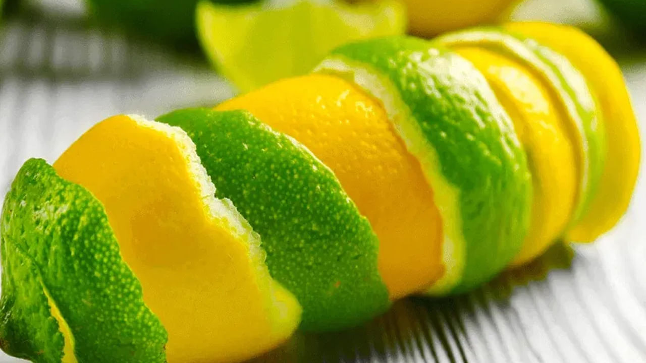 Lemon Peels On Table