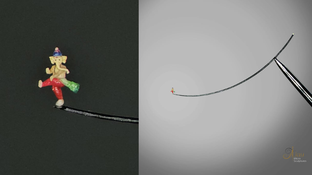 Telangana: వారెవ్వా.. కనురెప్ప వెంట్రుకపై గణపతి.. వరంగల్ మైక్రో ఆర్టిస్ట్ అద్భుత కళాఖండం..