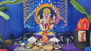 పర్యావరణహితం ఈ గణనాథుడు.. వింజమార ఈకలు, రుద్రాక్షలతో ఆకట్టుకుంటున్న మూర్తి