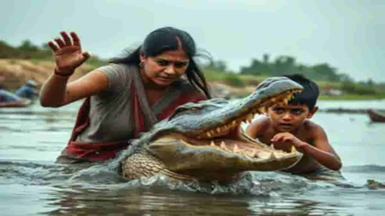 Viral News: ఐదేళ్ల కొడుకు ప్రాణాల కోసం మొసలితో తలపడిన తల్లి... వీరోచిత పోరాటం తర్వాత ఏమైందంటే...