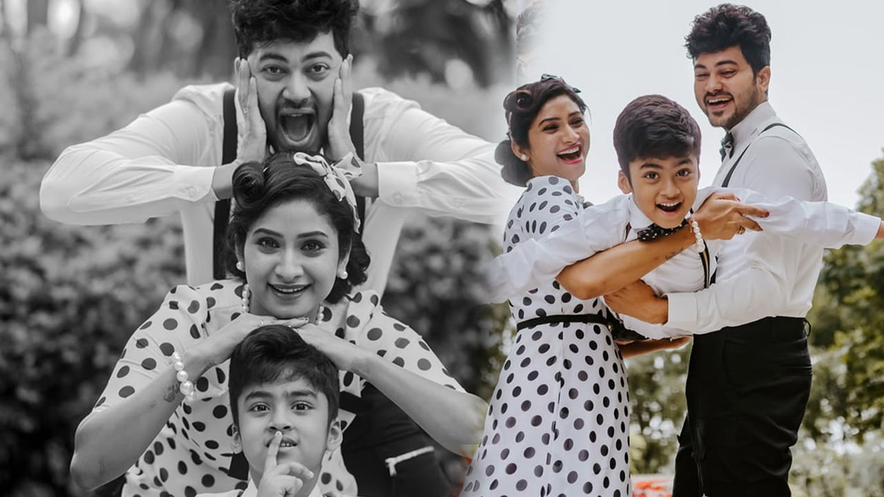 సీరియల్ యాక్టర్స్ బ్యూటిఫుల్ జోడీ విష్ణు ప్రియ, సిద్ధు గురించి ప్రత్యేకంగా చెప్పాల్సిన పని లేదు. వీరు బుల్లితెరపై పలు సీరియల్స్ చేస్తూ మంచి క్రేజ్ సంపాదించుకున్నారు. తాజాగా ఈ జంట తమ కొడుకు పుట్టిన రోజు వేడుకల సందర్భంగా వింటేజ్ లుక్లో ఫొటో షూట్ చేయించుకున్నారు. ప్రస్తుతం దానికి సంబంధించిన ఫొటోస్ నెట్టింట తెగవైరల్ అవుతున్నాయి.