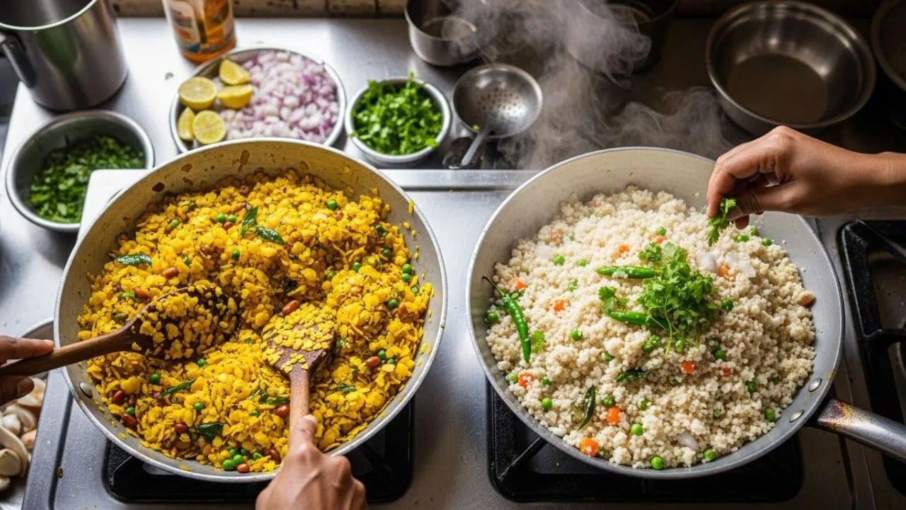 మీ ఉదయాన్ని పోషకాలు కలిగిన బ్రేక్‌ఫాస్ట్‌తో స్టార్ట్ చేయడం ద్వారా మీకు రోజంతా శక్తి లభిస్తుంది. ఇది మీ మానసిక స్థితిని మెరుగుపరుస్తుంది. అలాగే ఆకలి బాధలను తగ్గిస్తుంది. చాలా మంది బ్రేక్ ఫాస్ట్‌లో పోహా, ఉప్మాను తింటుంటారు. ఈ రెండింటిలోనూ పోషకాలు పుష్కలంగా ఉంటాయి. వీటిలో తక్కువ కేలరీస్ ఉంటాయి కాబట్టి బరువు తగ్గాలనుకునే వారికి ఇవి మంచి ఎంపికలు