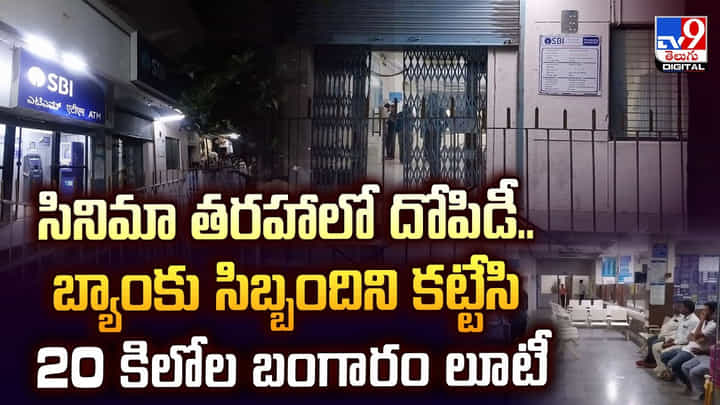 సినిమా తరహాలో దోపిడీ.. బ్యాంకు సిబ్బందిని కట్టేసి 20 కిలోల బంగారం లూటీ వీడియో సినిమా తరహాలో దోపిడీ.. బ్యాంకు సిబ్బందిని కట్టేసి 20 కిలోల బంగారం లూటీ వీడియో