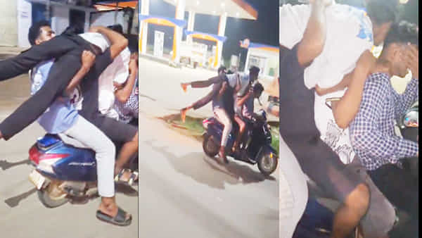Viral Video: పిచ్చి పీక్ స్టేజ్లో.. స్కూటర్ పై ప్రమాదకరమైన స్టంట్ చేస్తున్న యువకులు.. కఠిన చర్యలు తీసుకోవాలని డిమాండ్