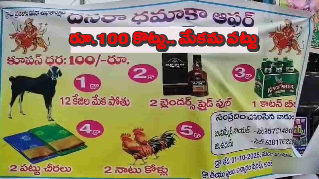 అసలైన ధమాకా.. రూ. వంద కొట్టు కోడిని పట్టు.. లక్కు దక్కితే మేకపోతు మీ స్వంతం..!