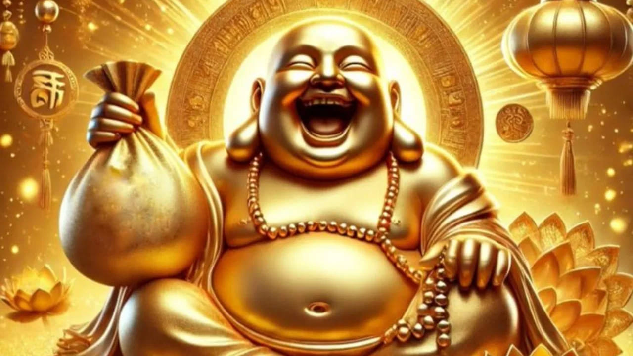 వాస్తు శాస్త్రం ప్రకారం ఆర్థిక ప్రయోజనాల కోసం..  ఇంట్లో ఒక బ్యాగ్ పట్టుకుని ఉన్న లాఫింగ్ బుద్ధుడిని ఉంచుకోవాలి. లాఫింగ్ బుద్ధ విగ్రహం ఒక బస్తా లేదా బంగారు సంచిని పట్టుకుని ఉన్నట్లు ఉంటే.. సంపదకు శుభప్రదంగా పరిగణించబడుతుంది. ఇలాంటి విగ్రహాన్ని డ్రాయింగ్ రూమ్‌లో పెట్టుకోవడం వలన ఫలితం ఉంటుంది. 
