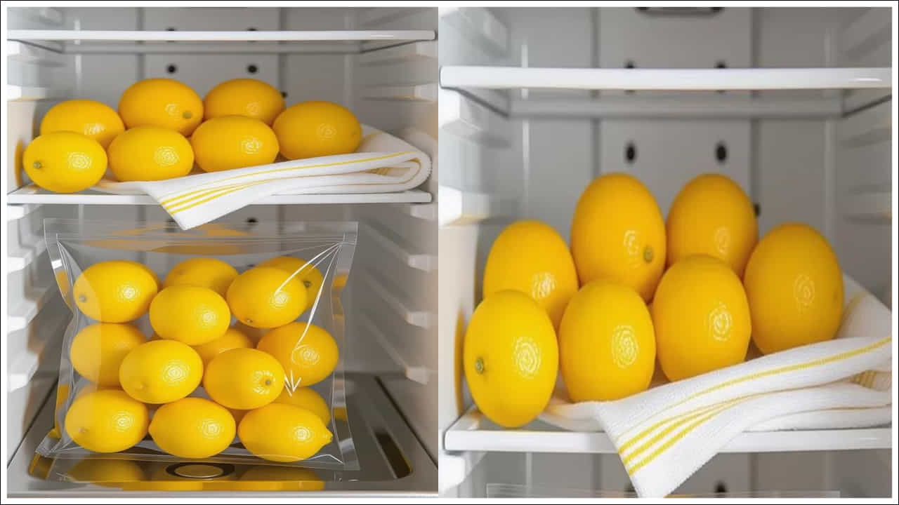 Lemons Fresh Tips: నిమ్మకాయ మన వంటగదిలో అత్యంత అవసరమైన వస్తువులలో ఒకటి. ఇది వంటల రుచిని పెంచడమే కాకుండా విటమిన్ సి, యాంటీఆక్సిడెంట్లు, మన ఆరోగ్యానికి అవసరమైన ఇతర పోషకాలను అందించే సహజ ఔషధం కూడా. ఉదయం గోరువెచ్చని నీటిలో నిమ్మరసం కలిపి తాగడం వల్ల శరీరం శుద్ధి అవుతుంది. వంటలు, జ్యూస్లు, ఊరగాయలలో నిమ్మకాయ వాడకం చాలా అవసరం. కానీ నిమ్మకాయలు ఎక్కువ కాలం ఉండవు. కొన్నిసార్లు వాటి తొక్క గట్టిపడి రెండు లేదా మూడు రోజుల్లోనే ఎండిపోతుంది. రసం తగ్గుతుంది లేదా అవి చెడిపోతాయి. అటువంటి పరిస్థితిలో ఇంట్లో నిమ్మకాయలు లేవని మీరు మార్కెట్కు వెళ్లాల్సి ఉంటుంది.