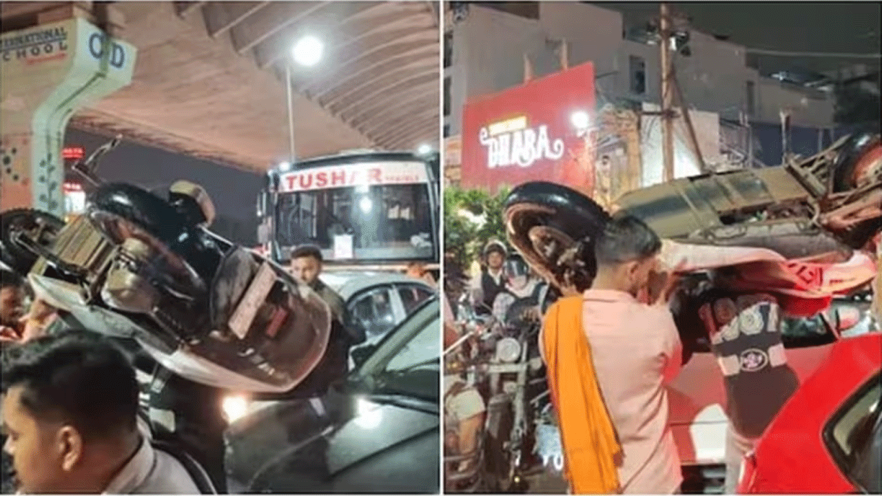 ట్రాఫిక్‌ జామ్‌తో చిర్రెత్తిపోయిన యువకుడు.. రద్దీగా ఉన్న రోడ్డుపై బాహుబలి స్టంట్స్‌ చేస్తూ హల్‌చల్‌